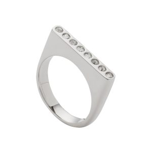 Tanek prstan z nizom kristalov Swarovski®