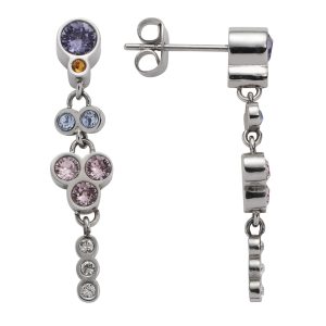 Viseči uhani z velikimi kristali Swarovski® v pastelnih odtenkih