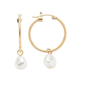 Zlati okrogli uhani z biseri